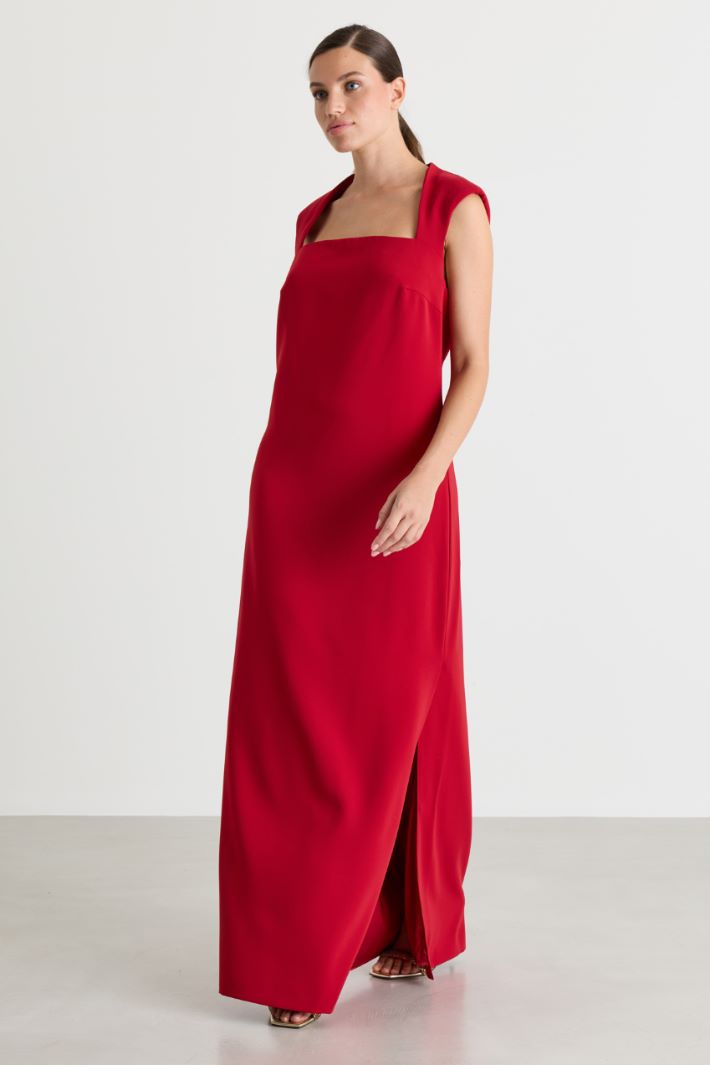 Cady dress with a sculpted neckline - RED - Intrend - 2