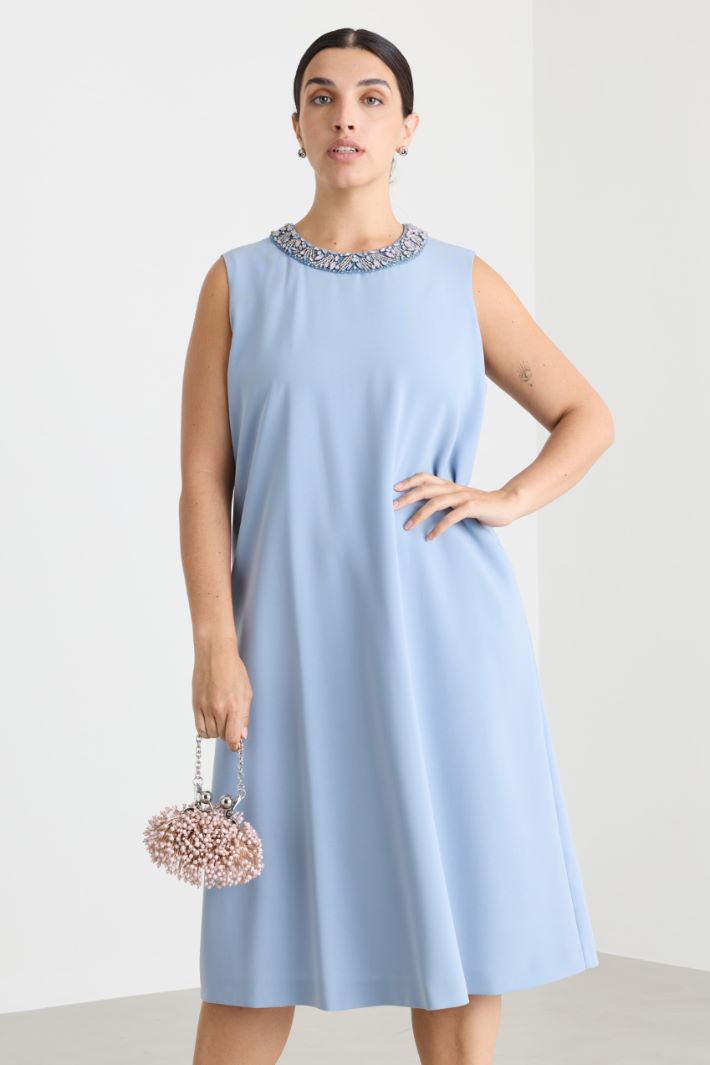 Cady midi dress with rhinestones - LIGHT BLUE - Intrend - 2