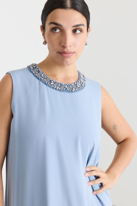 Abito midi in cady con strass