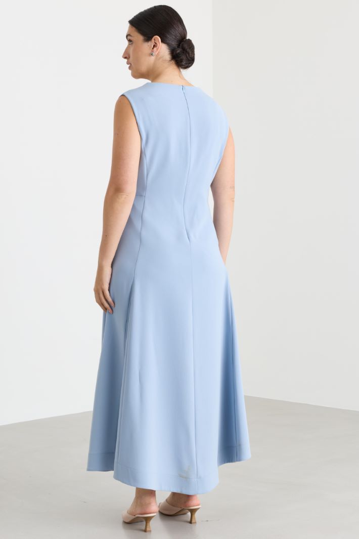 Robe asymétrique en cady - BLEU CLAIR - Intrend - 4