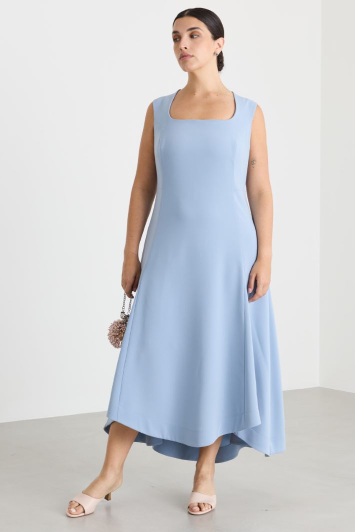 Robe asymétrique en cady - BLEU CLAIR - Intrend - 2