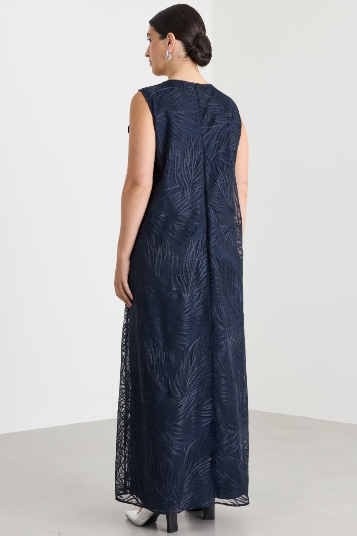 Embroidered tulle dress - BLUE - Intrend - 4