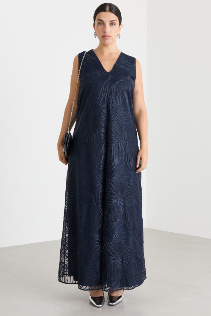 Embroidered tulle dress - BLUE - Intrend - 2