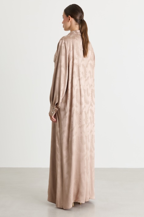 Abito chemisier fluido in raso jacquard