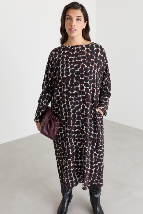 Abito ampio in crepe de chine