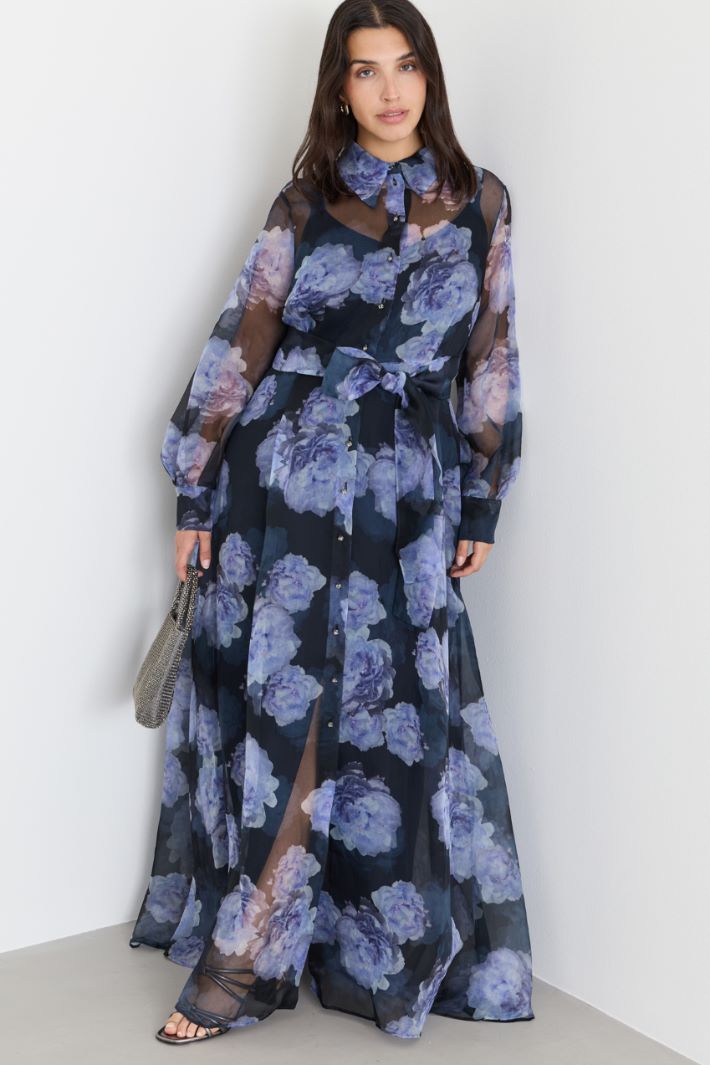Abito chemisier in organza - BLU - Intrend - 2