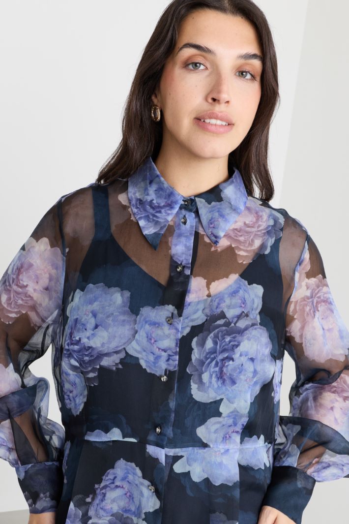 Abito chemisier in organza - BLU - Intrend - 3