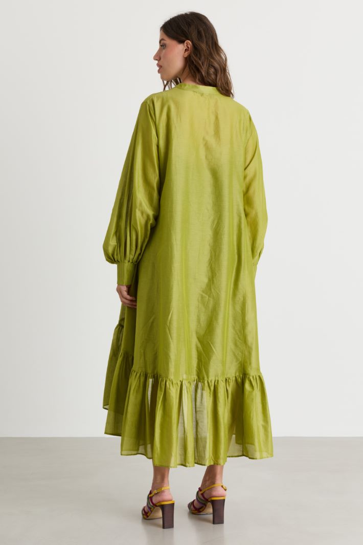 Abito in voile con balza - VERDE - Intrend - 4