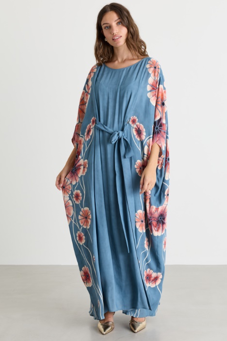 Abito caftano in doppia georgette