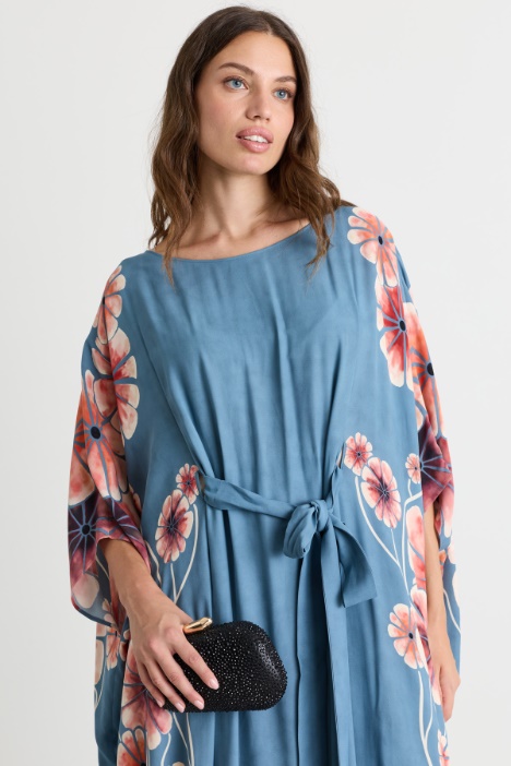 Abito caftano in doppia georgette