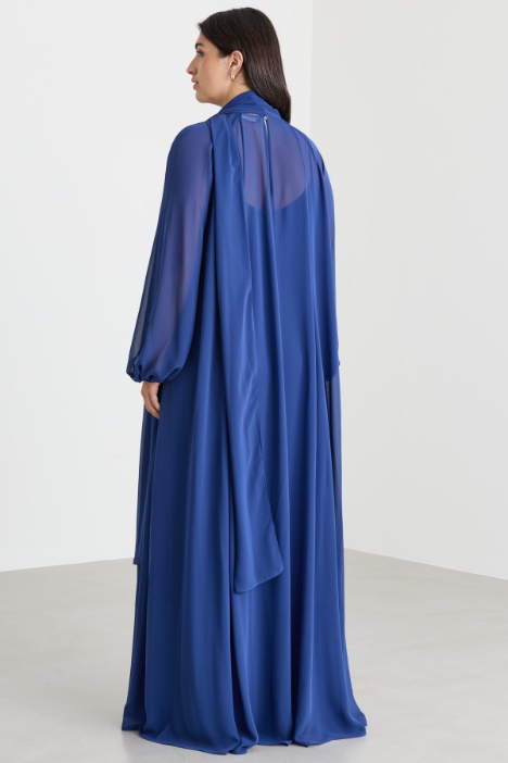 Abito lungo in crepe georgette