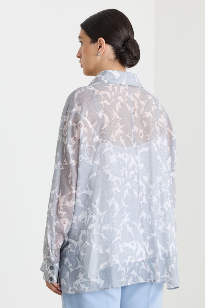 Printed Voile Shirt - LIGHT BLUE - Intrend - 4