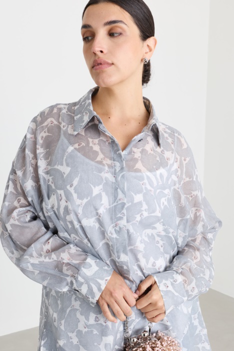 Printed Voile Shirt - Intrend