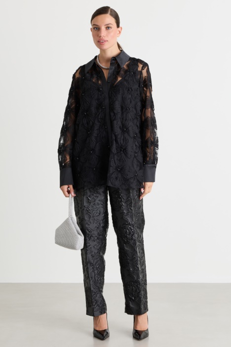Camisa de tul bordado - Intrend