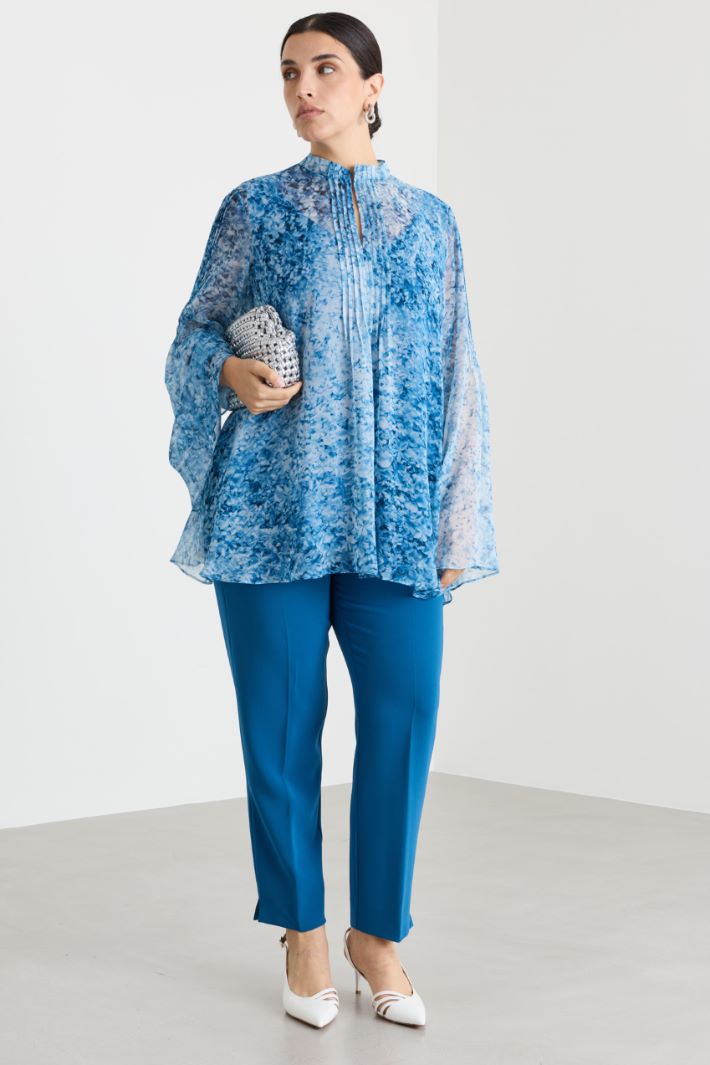 Georgette blouse with camisole - LIGHT BLUE - Intrend