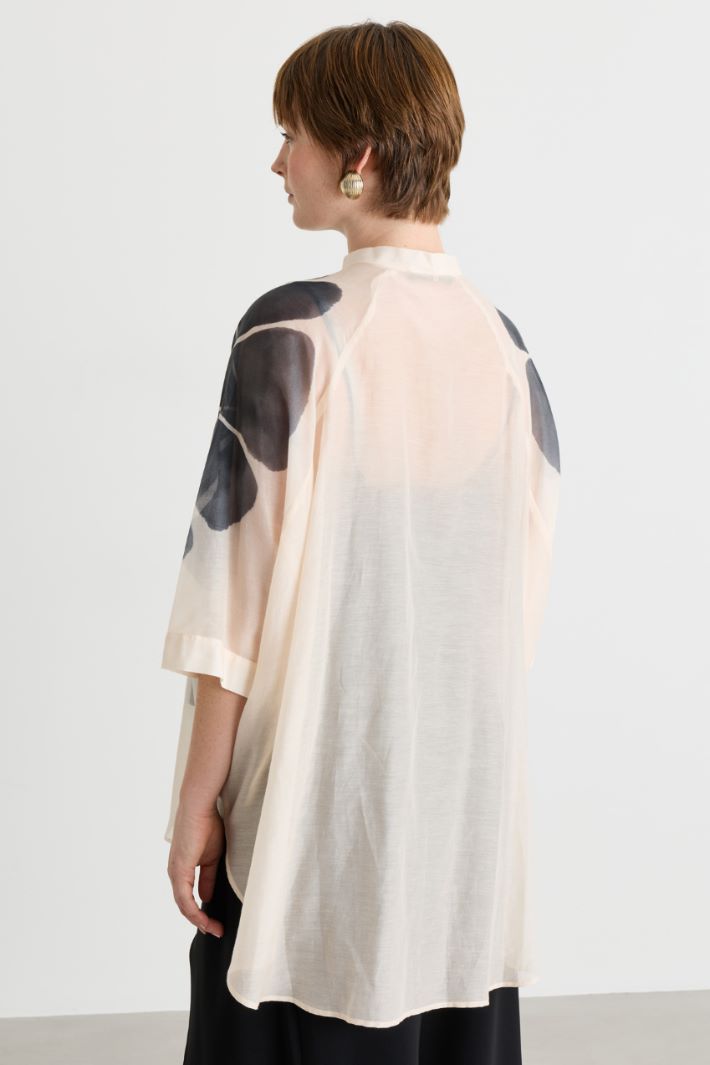 Voile Tunic with Top - WHITE GREY - Intrend - 4