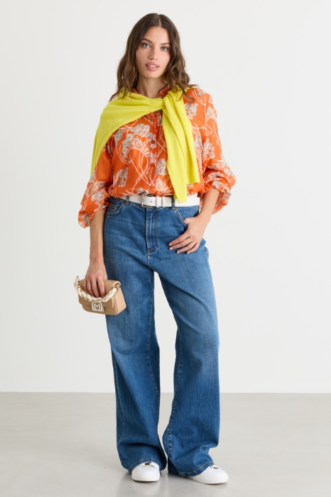 Blusa de voile estampado - Intrend