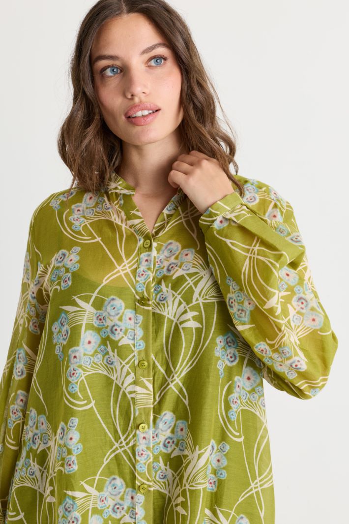 Tunique en voile imprimé - VERT - Intrend - 3