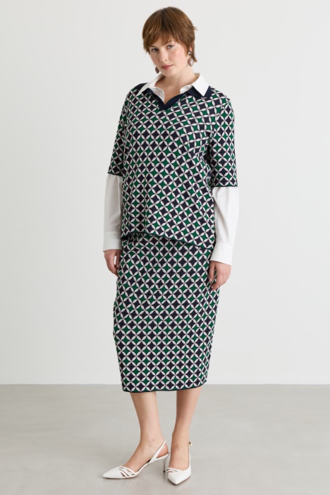 Jacquard-knit skirt - Intrend