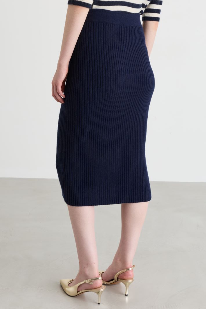Knitted skirt - BLUE - Intrend - 4