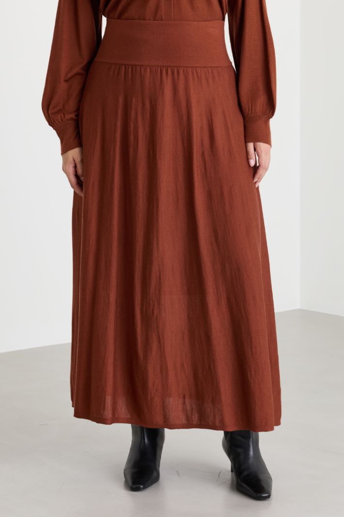 Long knitted skirt - BROWN - Intrend - 2