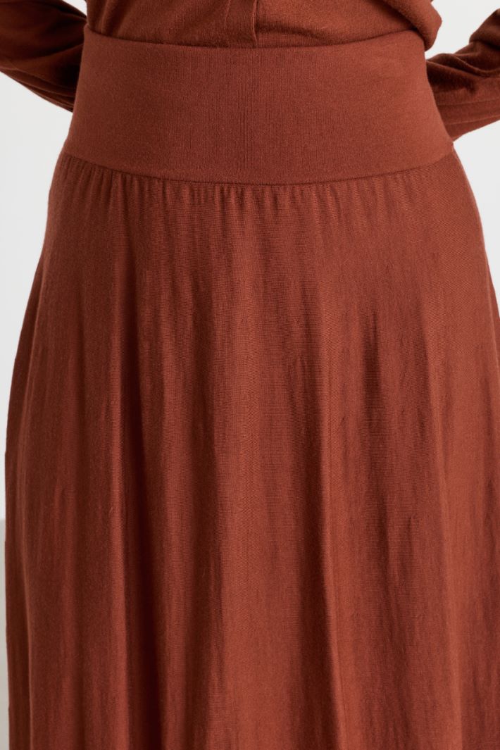 Long knitted skirt - BROWN - Intrend - 3