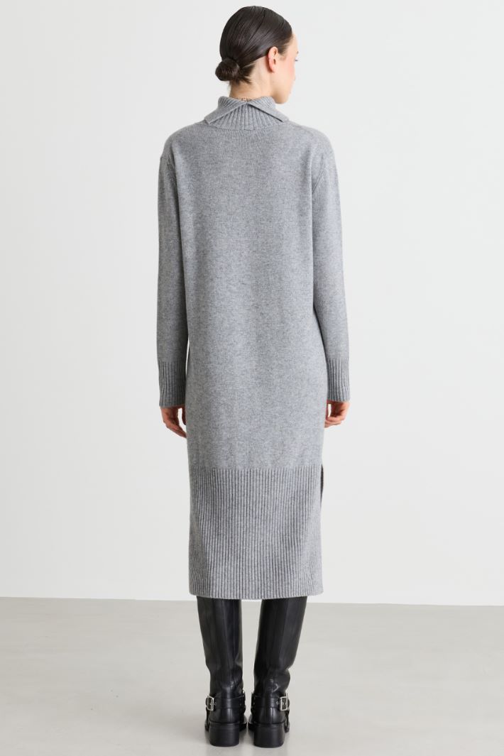 Long knit dress - GREY - Intrend - 4