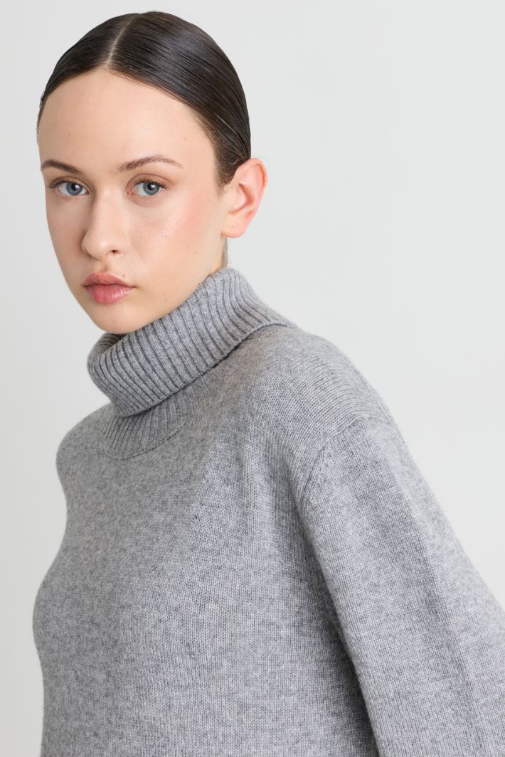Long knit dress - GREY - Intrend - 3