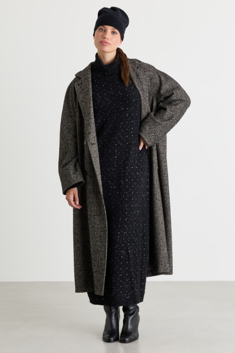 Rhinestone-embellished knitted dress - Intrend