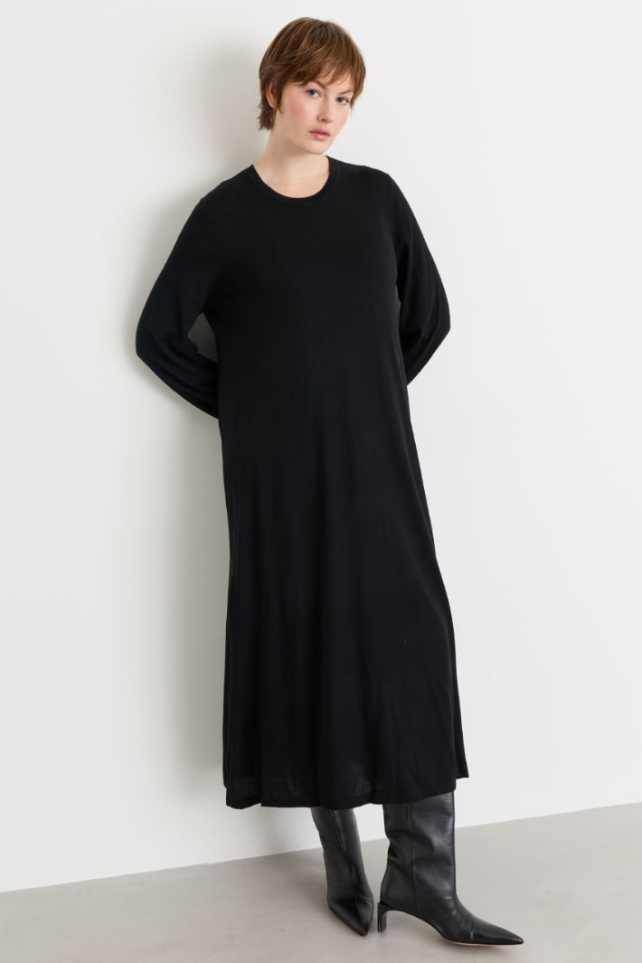 Lightweight knit dress - BLACK - Intrend - 2