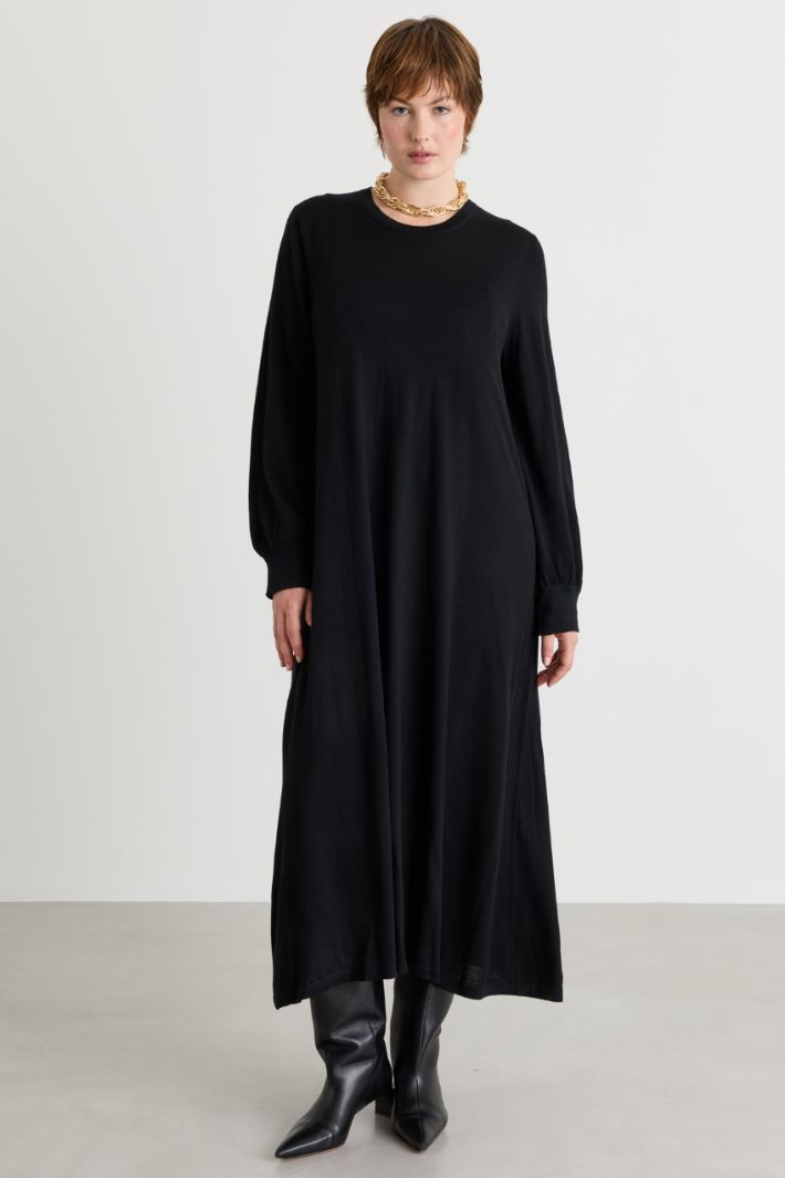 Lightweight knit dress - BLACK - Intrend