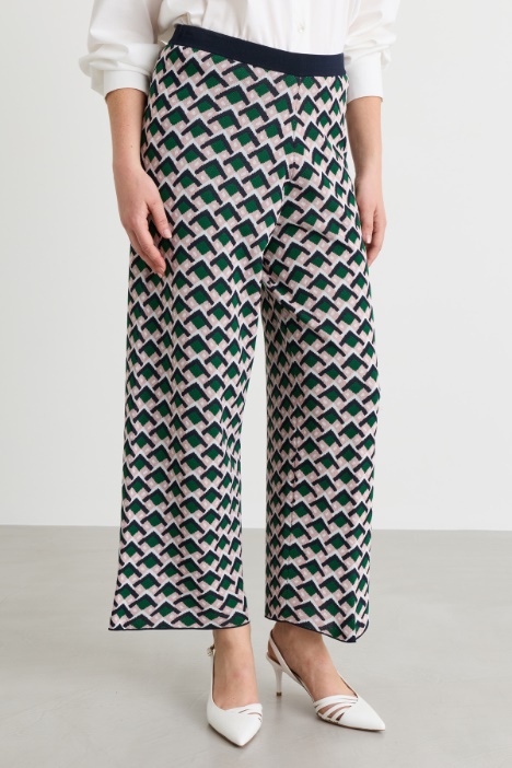 Pantaloni in maglia jacquard