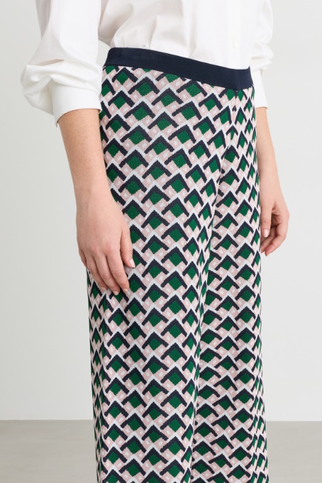 Pantaloni in maglia jacquard