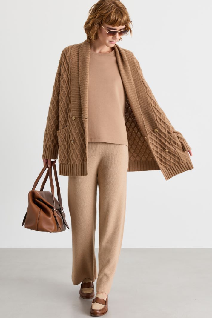 Knit trousers - CAMEL - Intrend