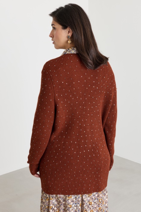 Cardigan con strass
