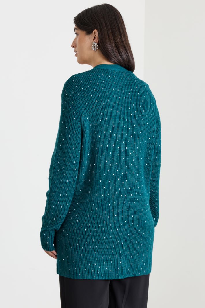 Rhinestone cardigan - BLUE - Intrend - 4