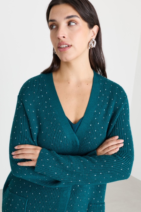 Cardigan con strass