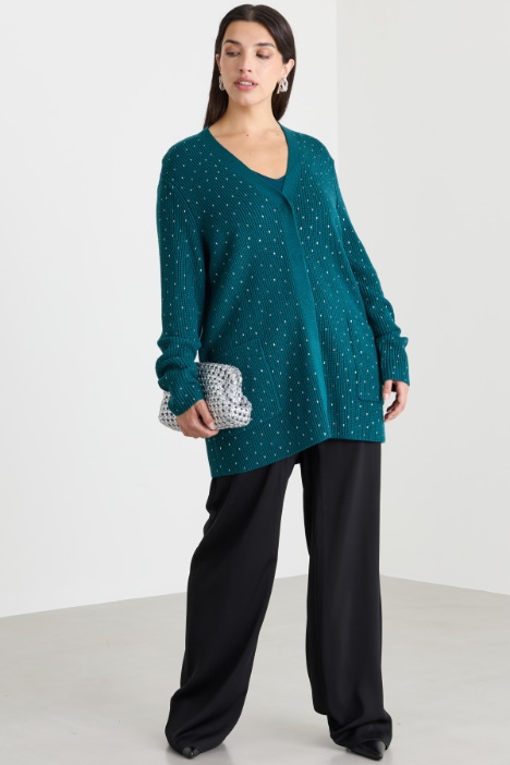 Cardigan con strass