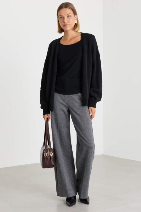 Kastiger Cardigan mit Spitzenbesatz - Intrend