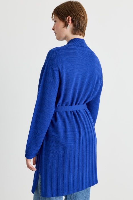 Cardigan in lana con cintura
