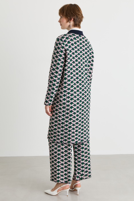 Cardigan lungo jacquard