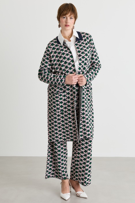 Cardigan lungo jacquard - Intrend
