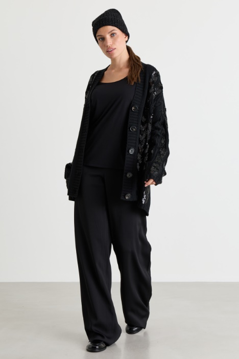 Cardigan con ricamo di paillettes - Intrend