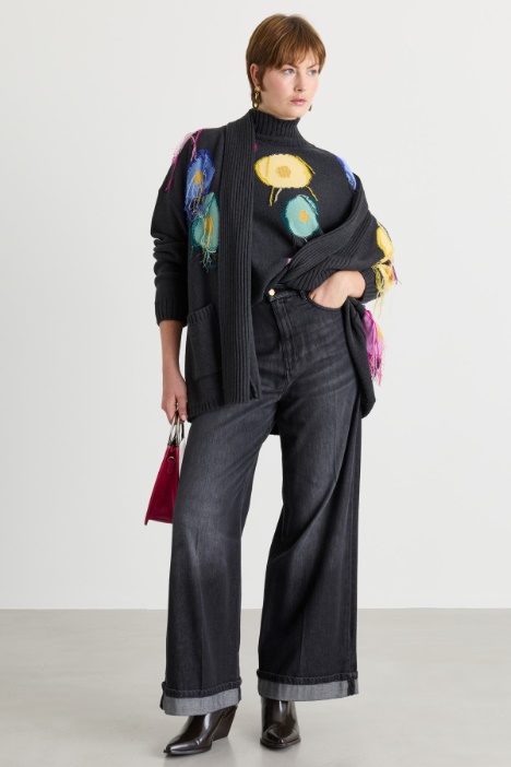 Offener Intarsien-Cardigan - Intrend