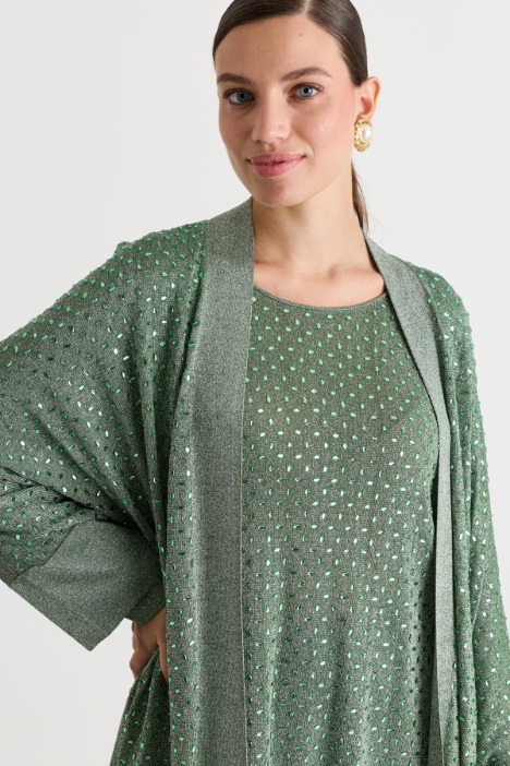 Cardigan con strass