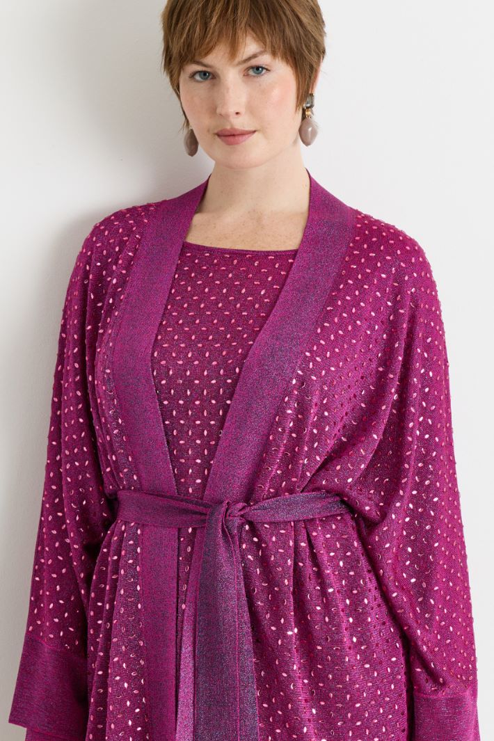 Cárdigan con pedrería - FUCSIA - Intrend - 3