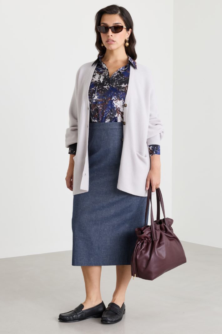 Puff-sleeve cardigan - GREY - Intrend