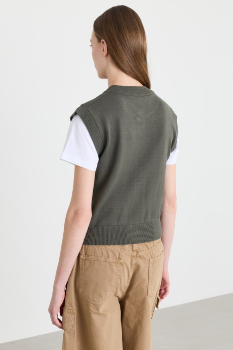 Gilet in maglia con tasche