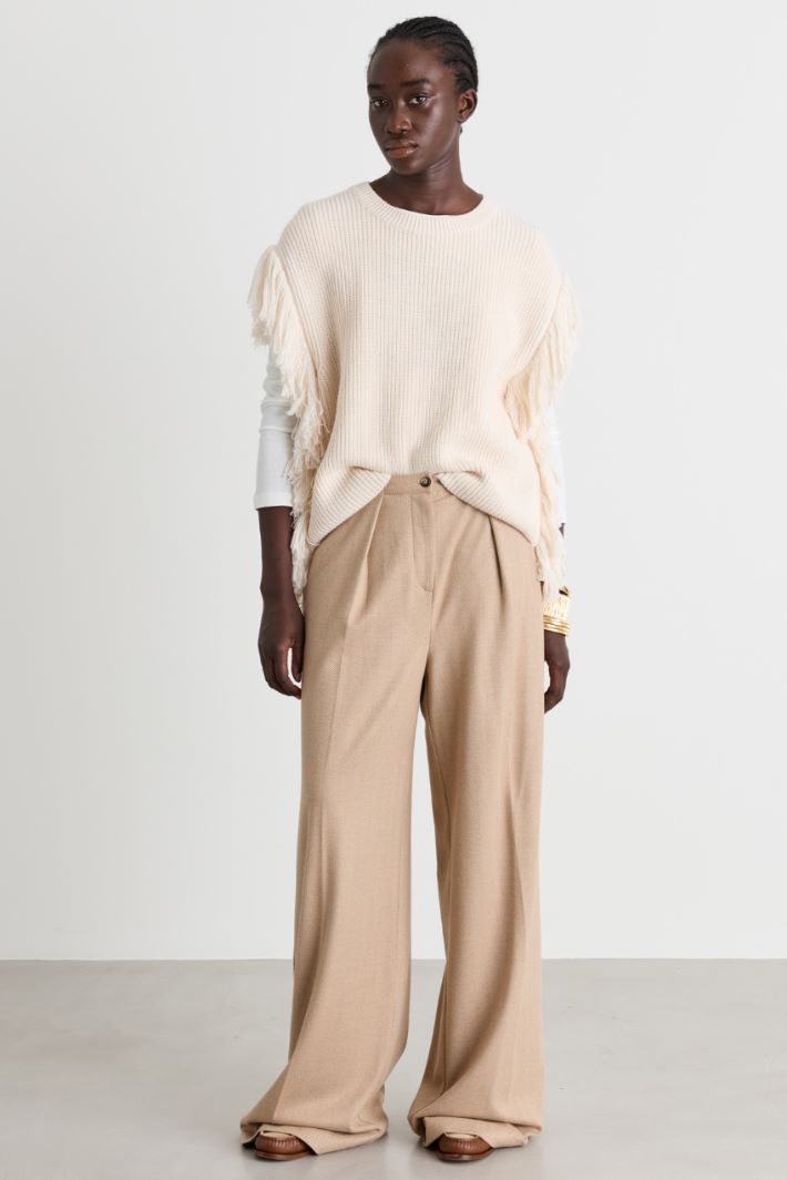 Fringed waistcoat - WHITE - Intrend