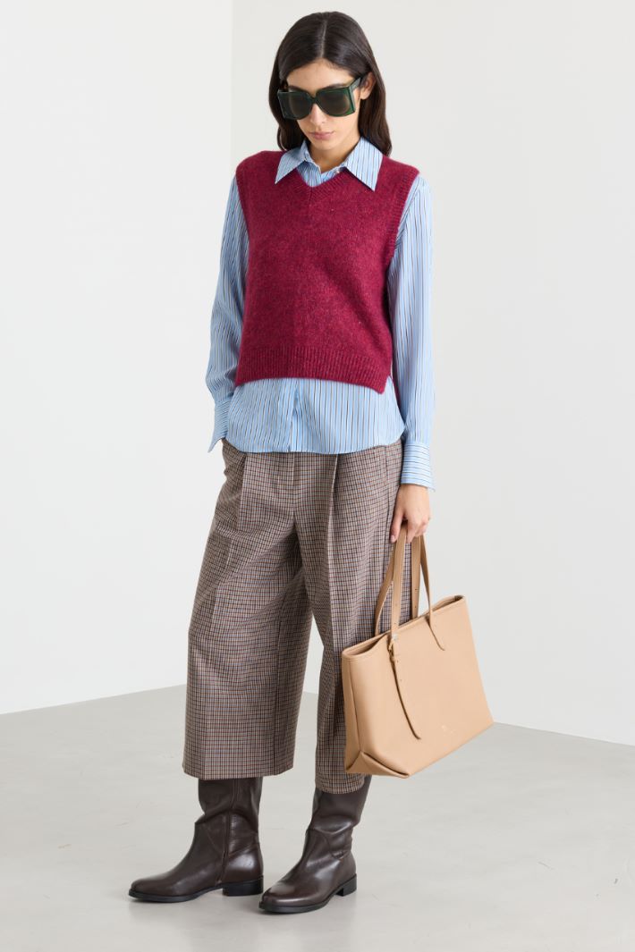 V-neck slipover - BORDEAUX - Intrend